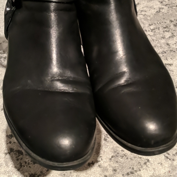 Black Leather Moto Booties - Picture 6 of 8